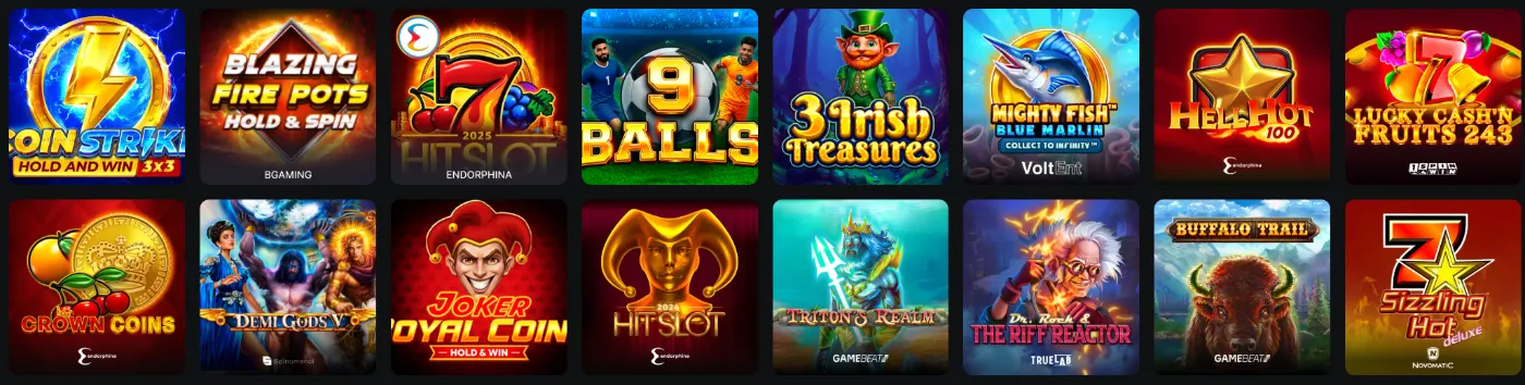 Wildzy Casino overzicht met populaire slotspellen en gokautomaten